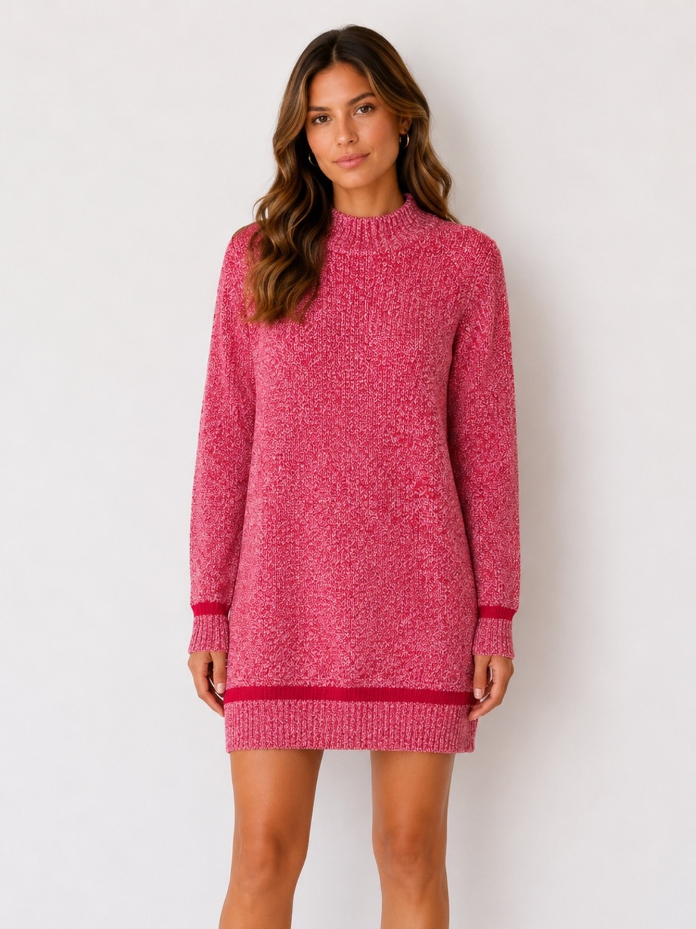 Hyba Reitmans Red Marled Cotton Sweater Dress Tunic XL